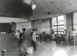 1970s picture of the interior of Infuze Credit Union.